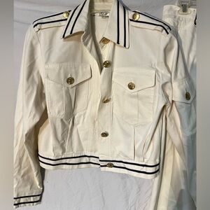 Vintage Lillie Rubin pants and jacket bolero sailor gold set